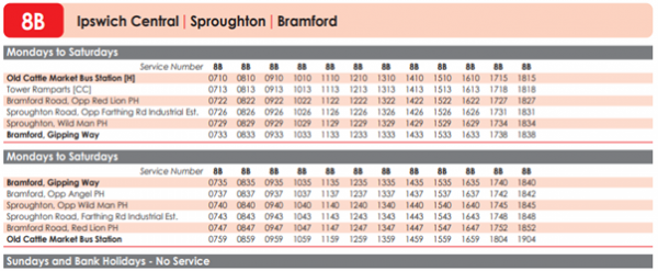 8b timetable